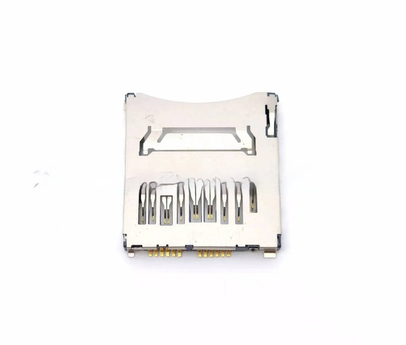 Alloy camera memory card slot replacement part with high foot and low foot colour options, customisable processing method for camera repair and maintenance, durable metal construction for card storage and protection