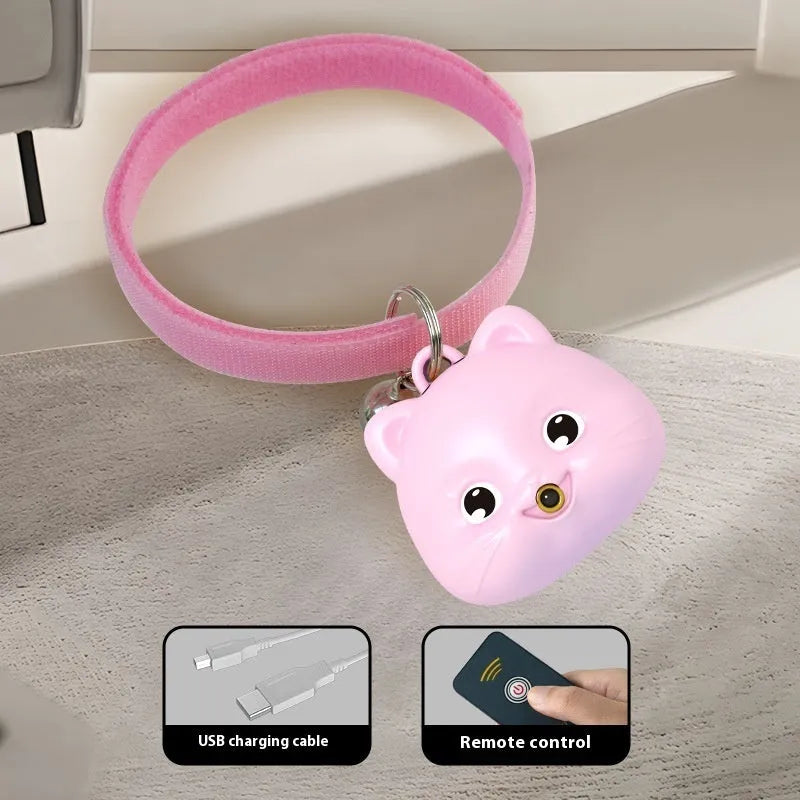 Rechargeable remote control cat halter collar with infrared sling coil and adjustable strap
