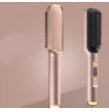 Salon-quality hair straightening brush with ceramic heating plates for smooth, frizz-free hair styling