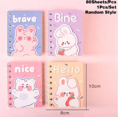 Flip Student Coil Book pocket notebook with cloth cover in various colourful designs