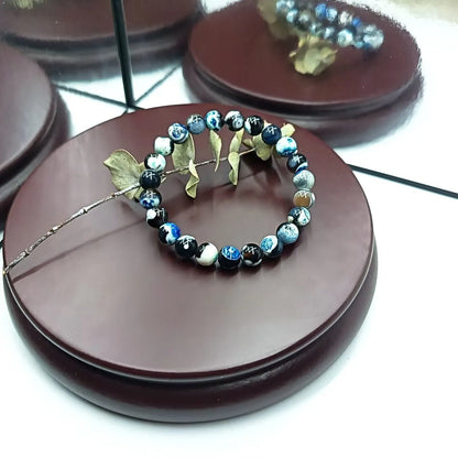 8mm natural agate bohemian ladies bracelet in four colour options