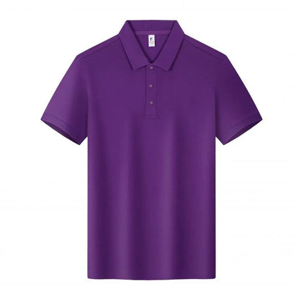 Loose fit short sleeve cotton lapel polo work shirt in multiple colour options