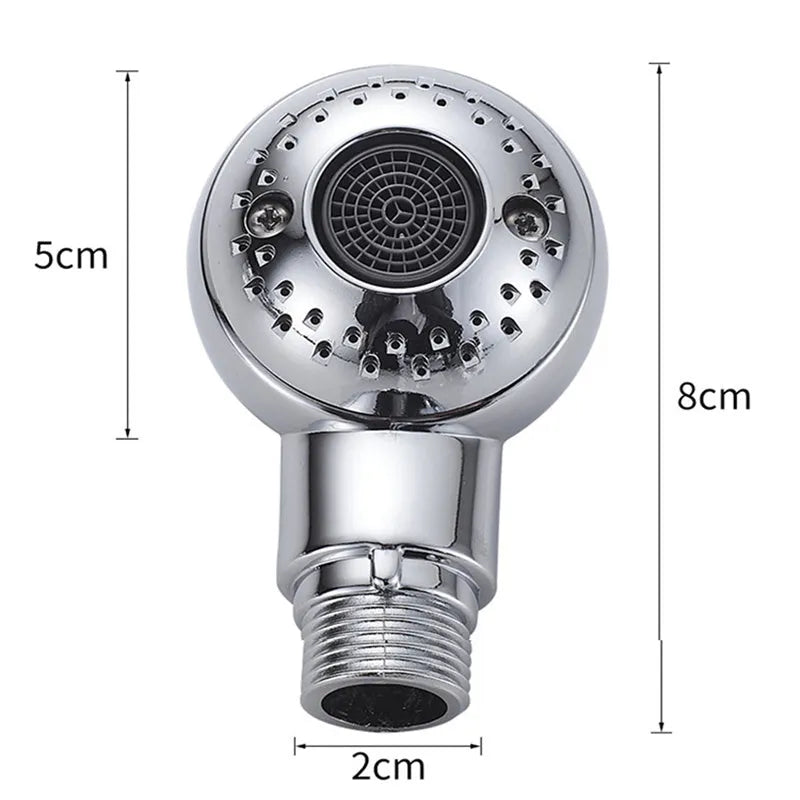 Silver non-pressurized handheld shower head for gentle pet and baby washing