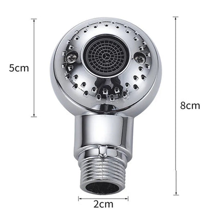 Silver non-pressurized handheld shower head for gentle pet and baby washing