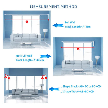 Smart curtain motor kit with aluminium track, rechargeable battery unit, and remote control