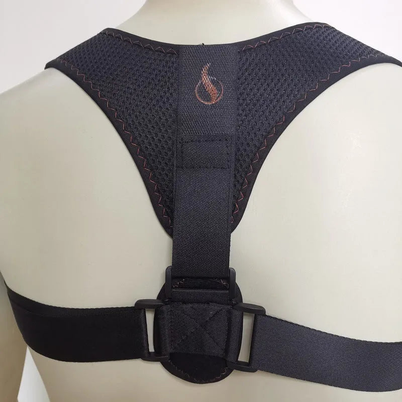 Clavicular posture correction belt with adjustable shoulder straps designed for sitting posture support, anti-humpback alignment, and general fitness use, available in two packaging options for free size fitting.