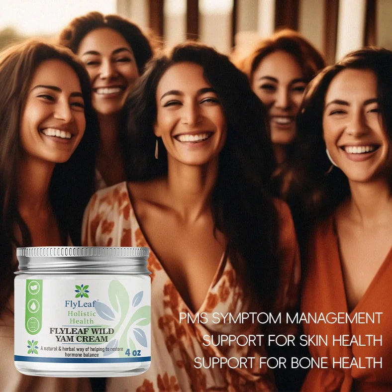 4 oz jar of Natural Formula Organic Yam Cream with Aloe Vera and Red Clover for menopause skincare