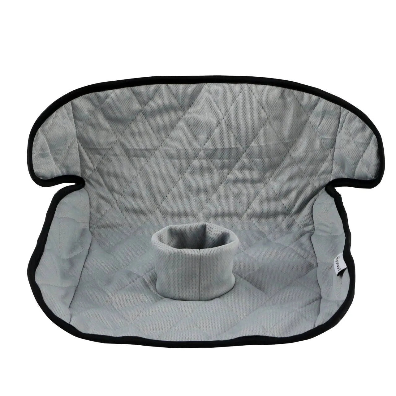 Alien-shaped car seat protective pad with urine separation feature in grey polyester