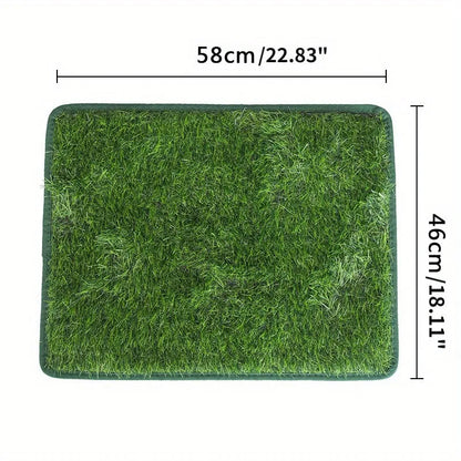 Artificial grass dog toilet training mat with drainage base tray