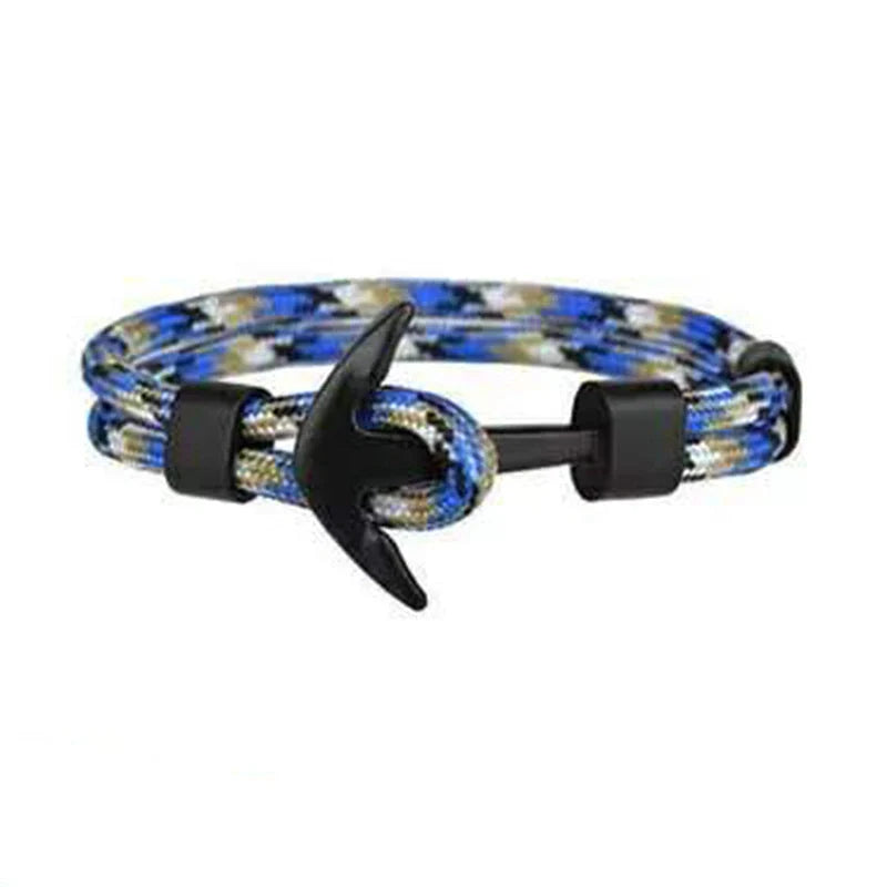 Stylish unisex anchor bracelet with hand strap, perfect for nautical fashion enthusiasts