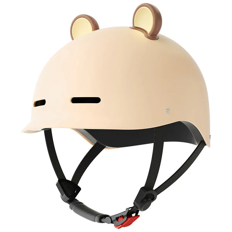 3C certification electric bicycle helmet in ABS plastic available in seven colour options including mocha and cherry pink