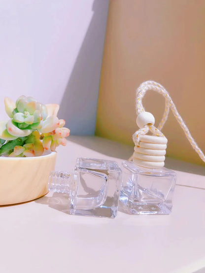 Car perfume pendant fragrance with glass bottle in four style options