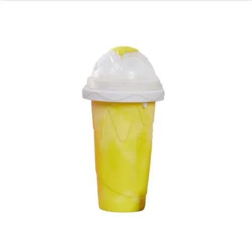 Blue green quick refrigeration pinch cup showing 10.6cm height and 20.6cm diameter with double-layer construction