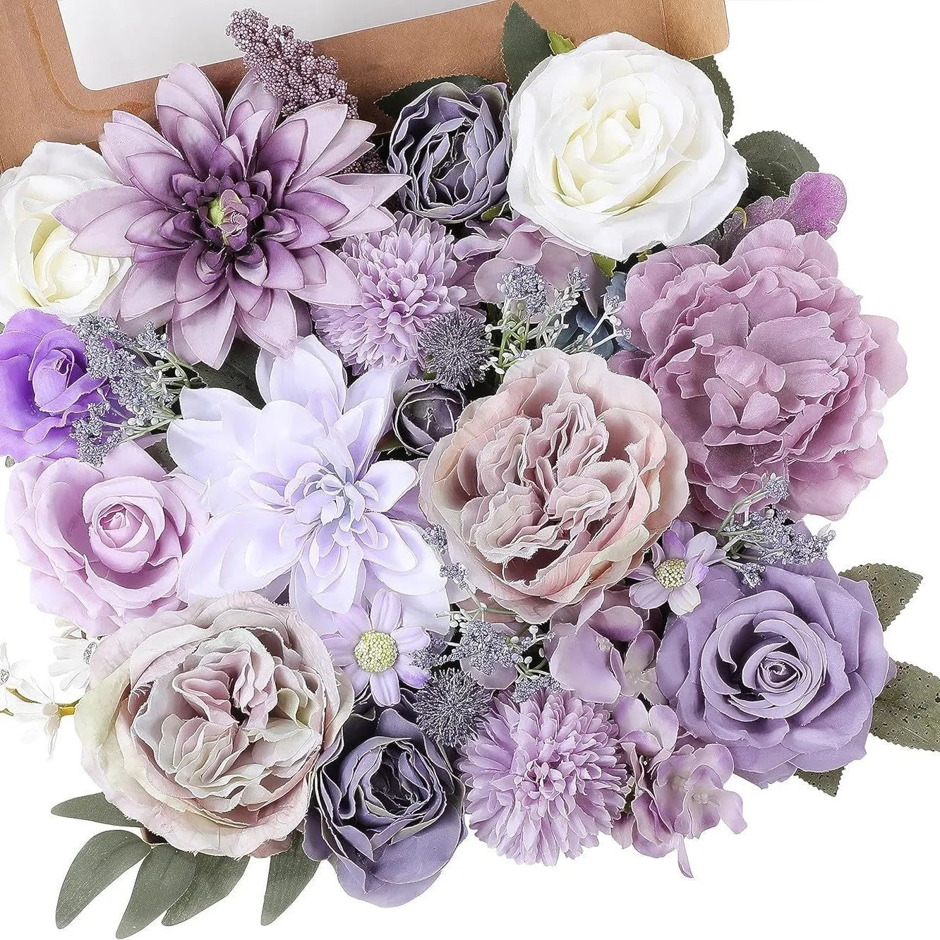 Silk flower wedding simulation box flower for layout planning in a selection of colours.