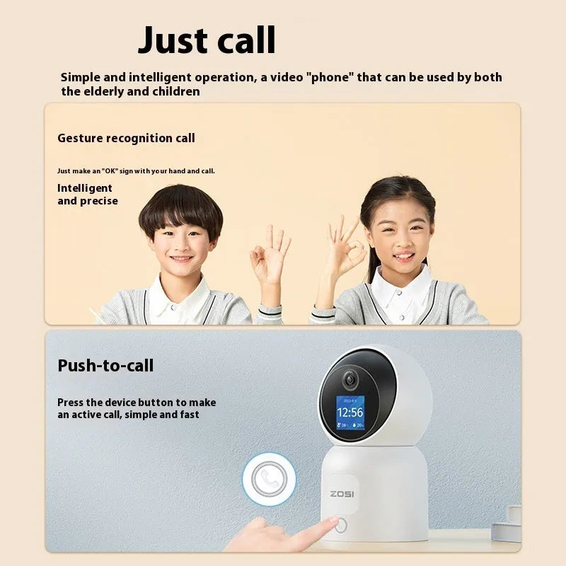 Zhou Shi wireless indoor security camera with large screen and wall mount bracket