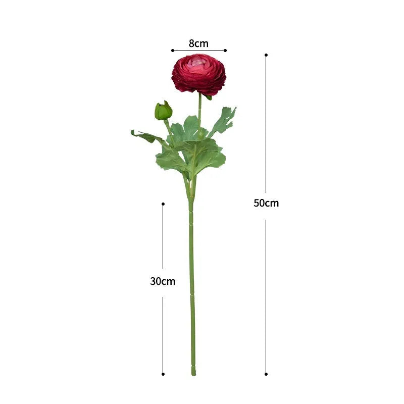 Single stem artificial silk peony flower in a choice of seven colours