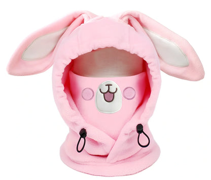 Ski helmet cover with cartoon animal designs including brown bear and white bear patterns for winter sports