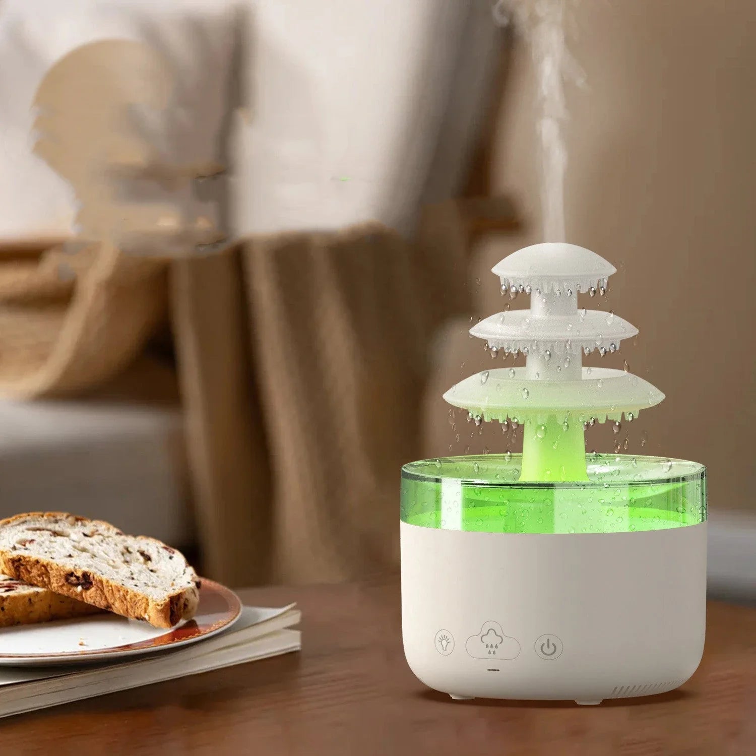 Soothing Cloud Humidifier with Aromatherapy Diffuser, Colorful Lighting, and Whisper-Quiet Operation