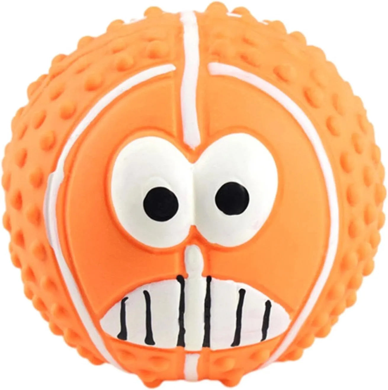 Colourful latex dog balls with smiley faces, suitable for small dogs and cats