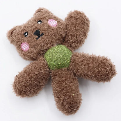 Edible catnip ball chewing toy in character design for indoor cats