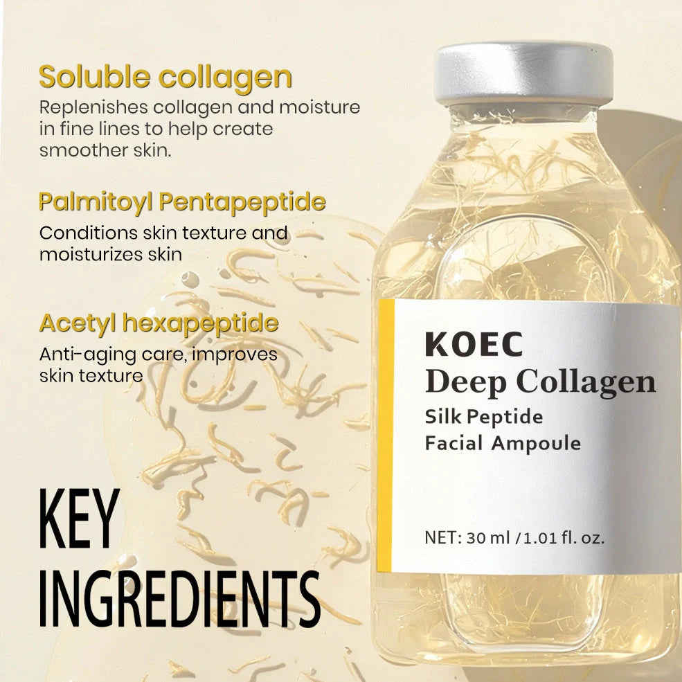 30ml collagen polypeptide ampoule solution with needle applicator for skincare