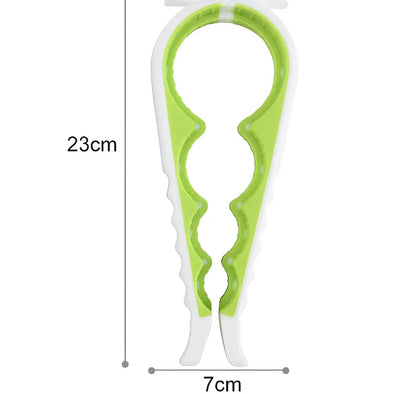 Multifunctional 4-in-1 kitchen opener with TPR grip for jars bottles cans screws