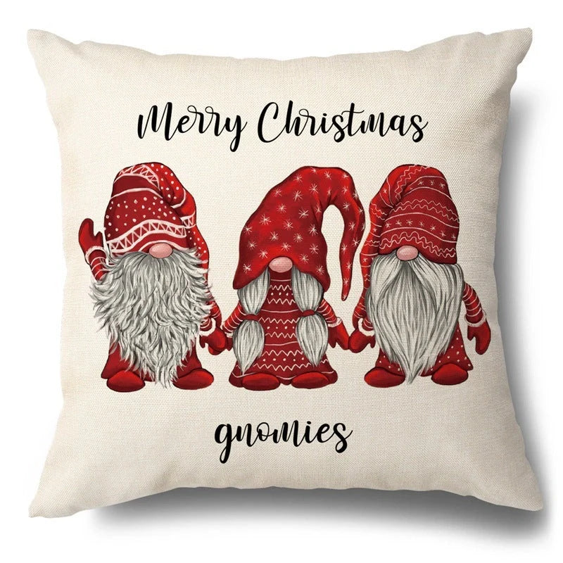 Christmas Hugging Pillowcase with flax elk design for festive home decor