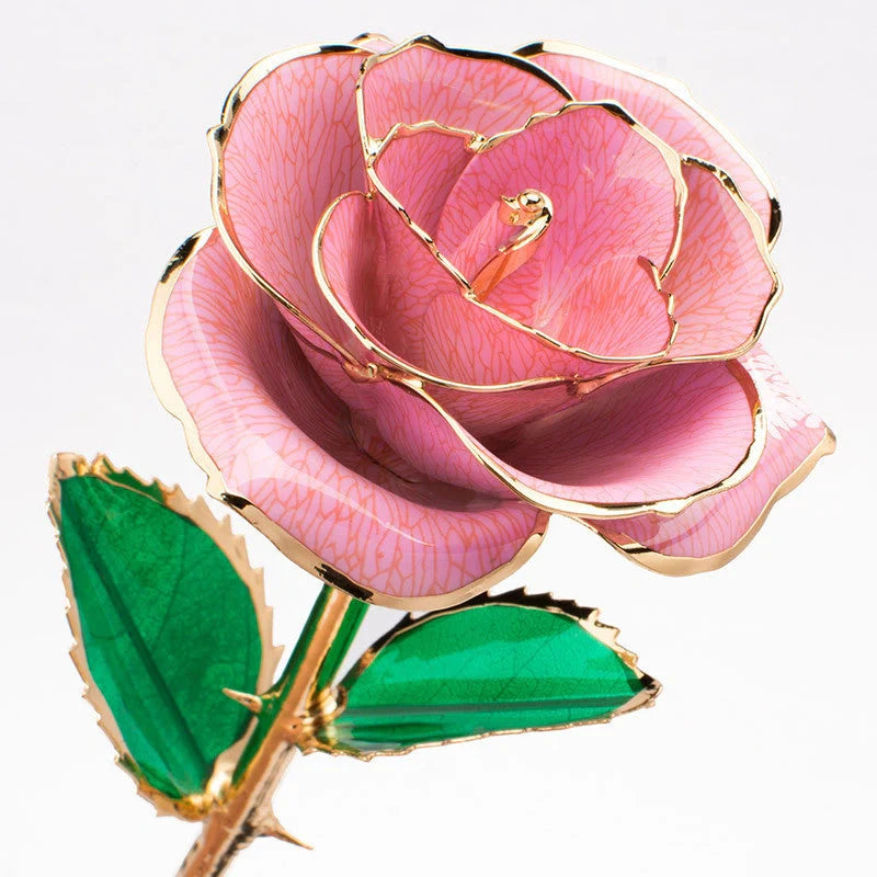 24K gold-plated rose flower in elegant gift box for Valentine's Day