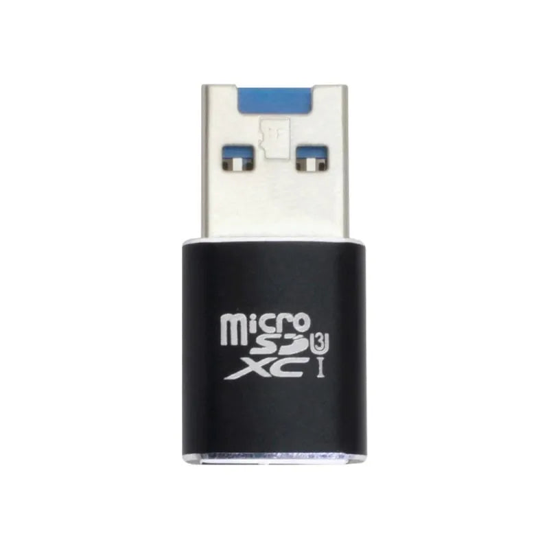 Black USB 3.0 Micro SD card reader with ABS plastic shell for memory card data transfer