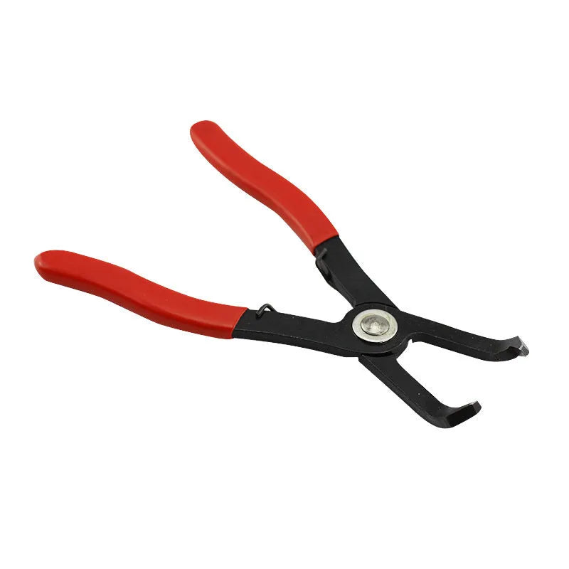 Interior round nail removal pliers featuring 50# carbon steel jaws with PVC plastic handles, offering a 0-26mm opening distance for extracting wire buckles, panel pins, and door nails, available in red or black with 30 or 80-degree jaw angles.
