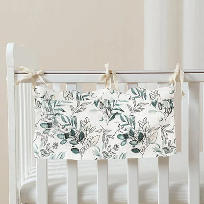 Cotton double layer baby bedside buggy storage bag in selected colour or pattern