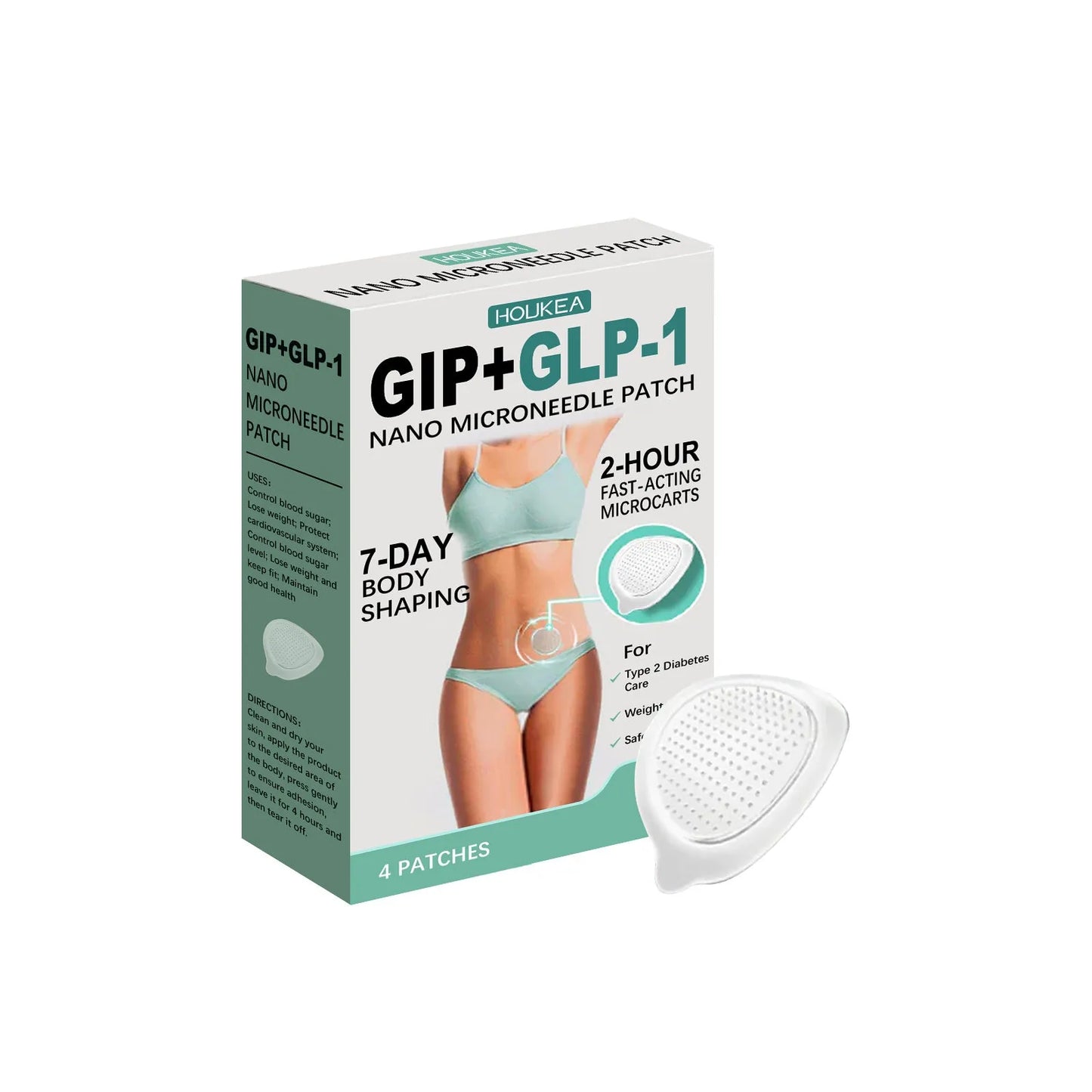 Nano microneedle patch with acetyl hexapeptide-8 and cinnamon extract in four-patch skincare set