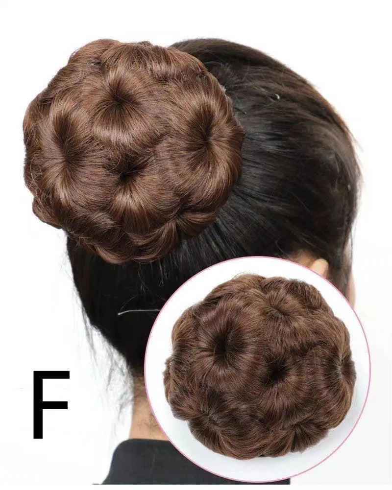 High temperature silk wig hair ring for short hair bun and nine flower ball head bridal costume styling
