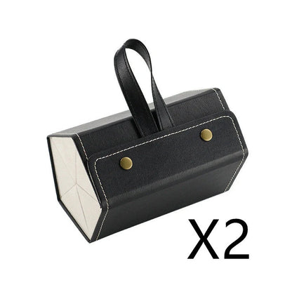 Foldable PU leather sunglasses and eyeglasses travel organiser case in black and brown