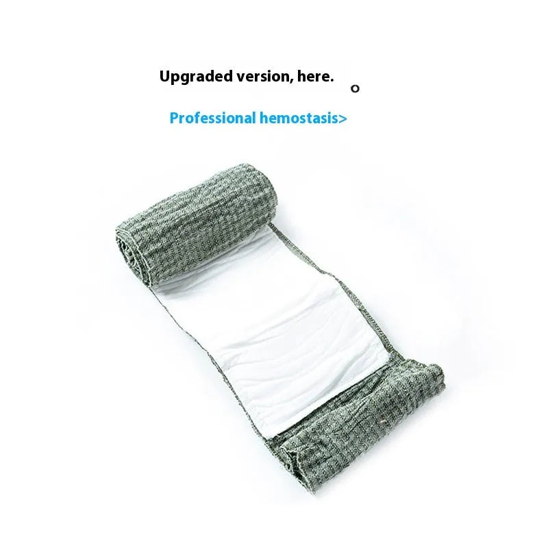 Simple and portable outdoor hemostatic bandage with sterile gauze tape in 10cm or 15cm sizes for emergency first aid