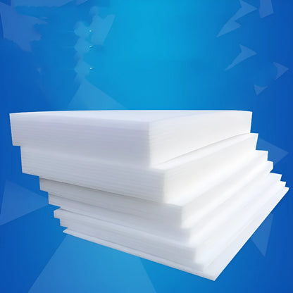 White EPE pearl cotton foam board sheet measuring 200cm by 100cm with 10mm thickness
