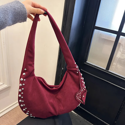 Soft plush women's tote handbag in retro style, shown in available colours