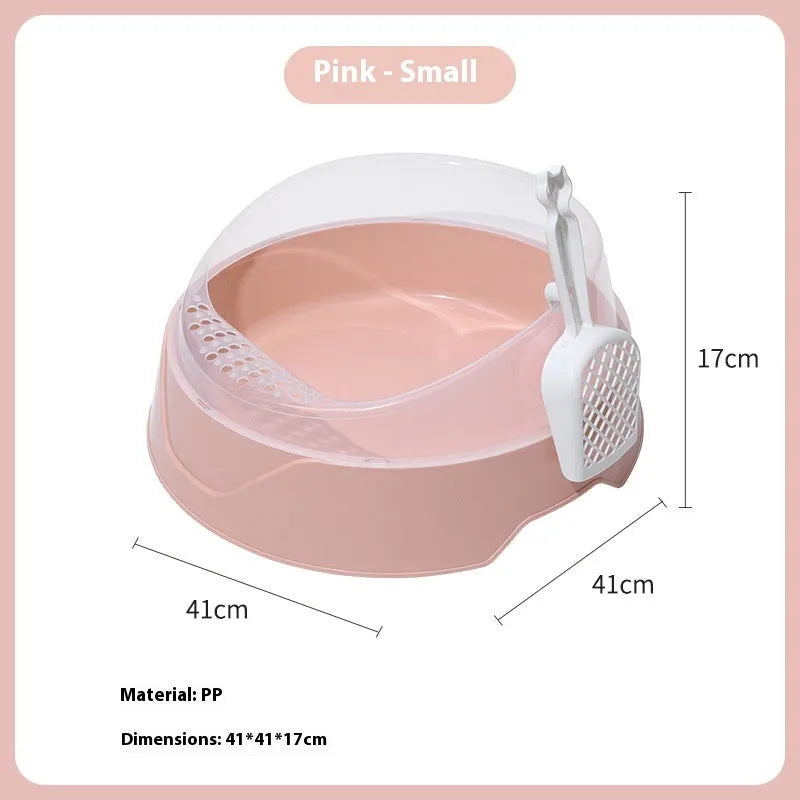 Round deodorant design cat litter box in mint green and pink colour options