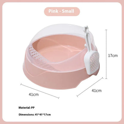 Round deodorant design cat litter box in mint green and pink colour options