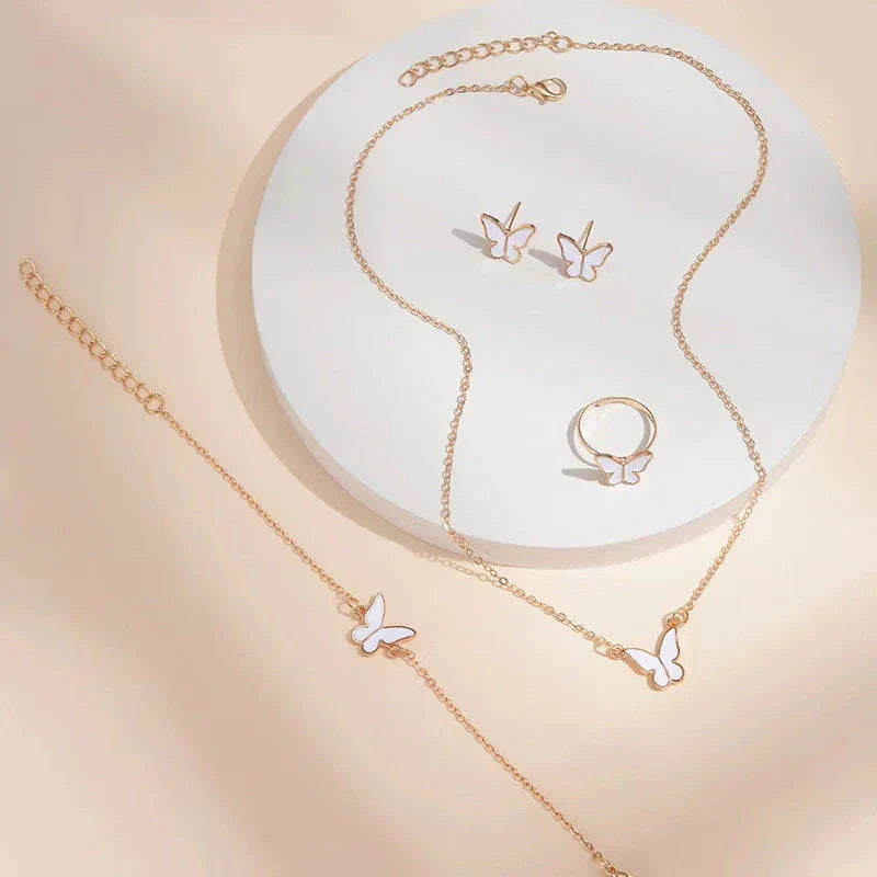 5PCS Fashion Butterfly Pendants Jewelry Set for Women in various colours