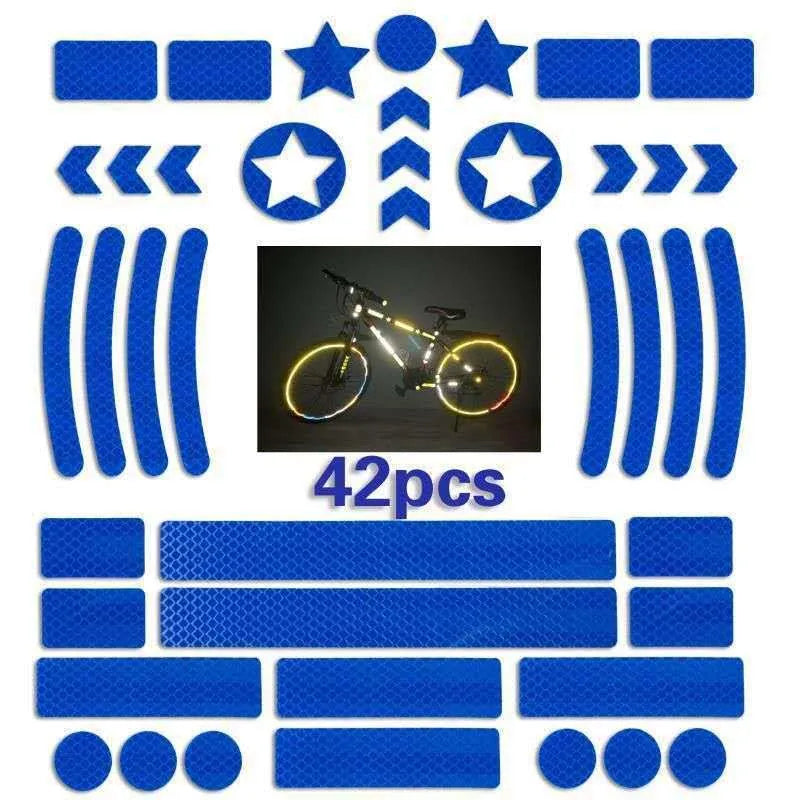 Bicycle reflective safety tape with a grid pattern in red, yellow, blue, and white colour options