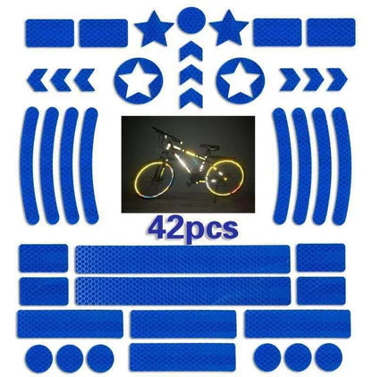 Bicycle reflective safety tape with a grid pattern in red, yellow, blue, and white colour options