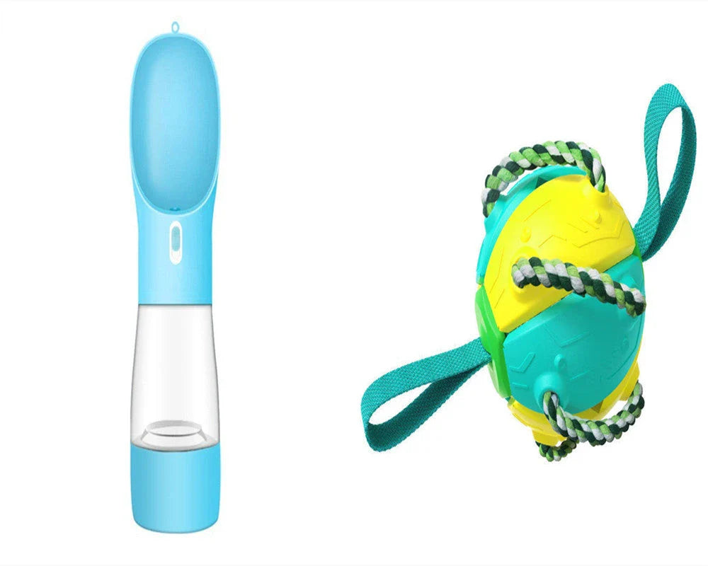 Versatile Frisbee-style dog toy with a unique shape-shifting design that transforms from a sphere to a flat Frisbee mid-flight, providing endless entertainment and exercise for your furry friend.