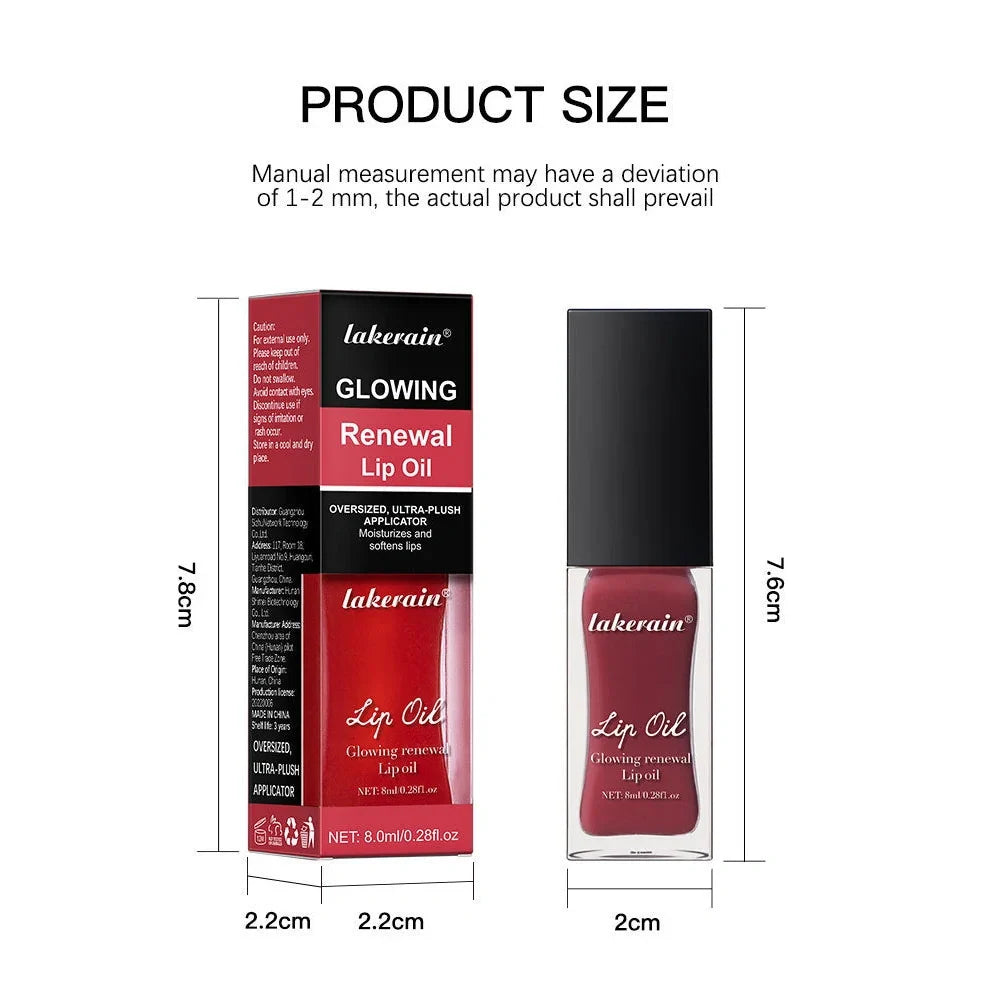 Glow Lip Gloss tube with 8ml capacity showing coral shade and applicator