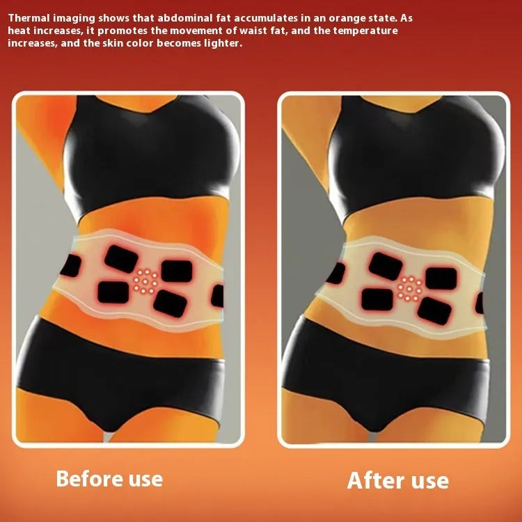 Azure rechargeable red light hot compress massage belt with nine beads and remote control