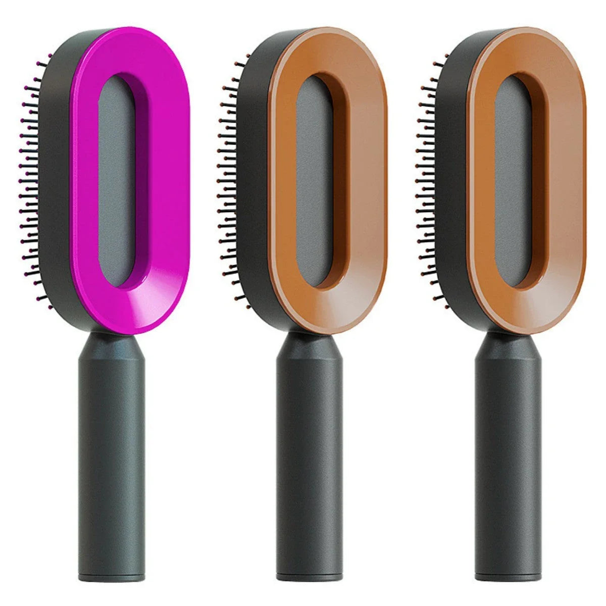 Premium self-cleaning hair brush with airbag massage technology for smooth, healthy hair