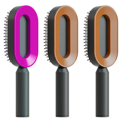 Premium self-cleaning hair brush with airbag massage technology for smooth, healthy hair