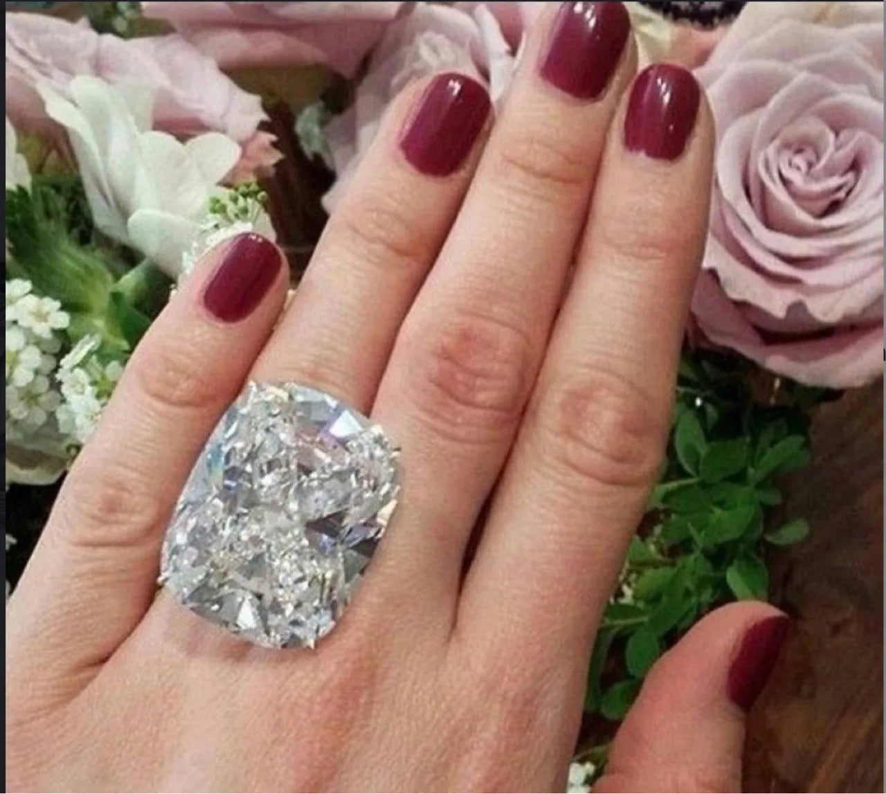 Women's square geometric alloy ring with white gold electroplated finish showing clean lines and modern design