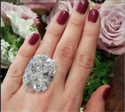 Women's square geometric alloy ring with white gold electroplated finish showing clean lines and modern design