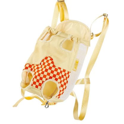Soft-shell portable cat carrier backpack in purple, orange, and blue colour options